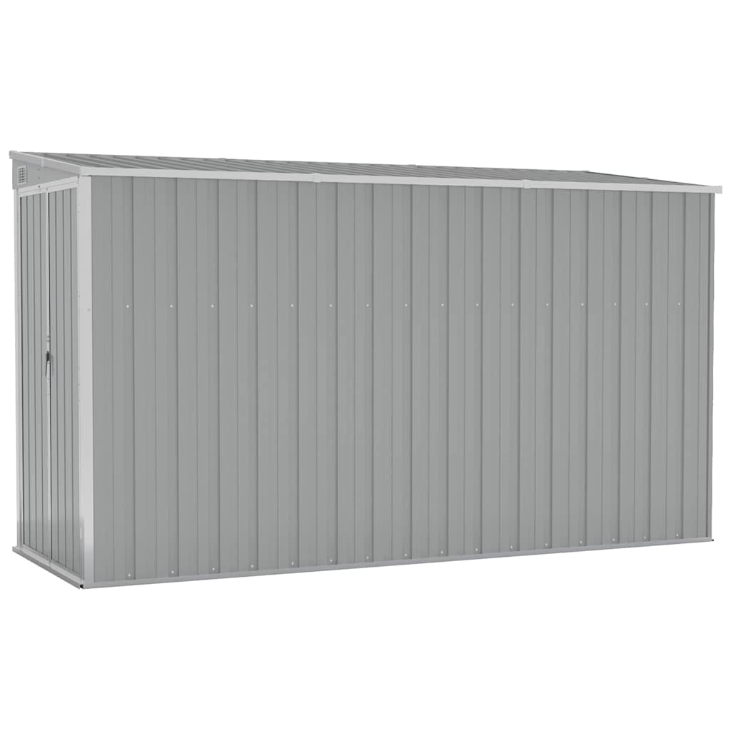 Cobertizo de jardín pared acero galvanizado gris 118x288x178 cm