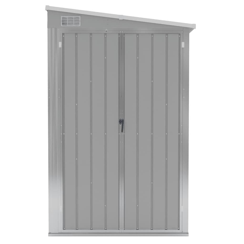 Cobertizo de jardín pared acero galvanizado gris 118x288x178 cm