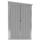 Cobertizo de jardín pared acero galvanizado gris 118x288x178 cm