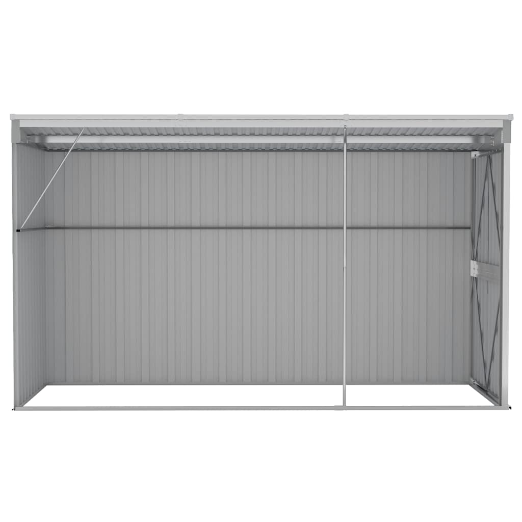 Cobertizo de jardín pared acero galvanizado gris 118x288x178 cm