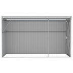 Cobertizo de jardín pared acero galvanizado gris 118x288x178 cm