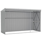Cobertizo de jardín pared acero galvanizado gris 118x288x178 cm