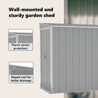 Cobertizo de jardín pared acero galvanizado gris 118x288x178 cm