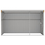 Caseta de jardín de pared marrón 118x288x178 cm acero galvanizado