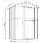 Cobertizo de jardín acero galvanizado antracita 126x97,5x177 cm