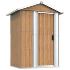 Caseta de jardín marrón 126x97,5x177 cm acero galvanizado