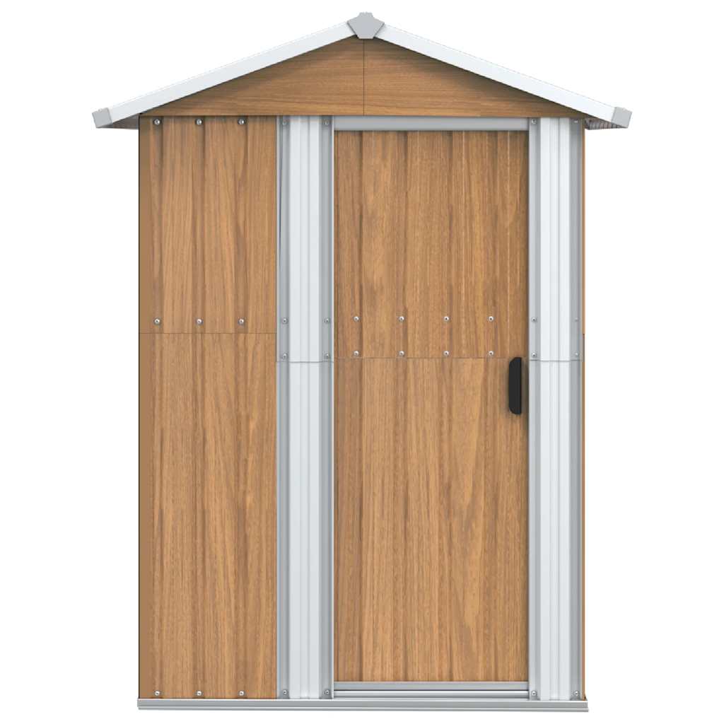 Caseta de jardín marrón 126x97,5x177 cm acero galvanizado