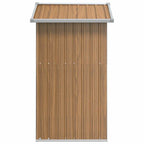 Caseta de jardín marrón 126x97,5x177 cm acero galvanizado