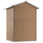 Caseta de jardín marrón 126x97,5x177 cm acero galvanizado