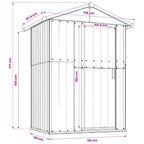 Caseta de jardín marrón 126x97,5x177 cm acero galvanizado