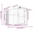 Cobertizo de jardín acero galvanizado antracita 270x130x208,5cm