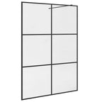 Mampara de ducha accesible vidrio ESG claro negro 140x195 cm