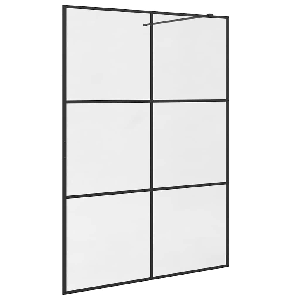 Mampara de ducha accesible vidrio ESG claro negro 140x195 cm