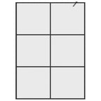 Mampara de ducha accesible vidrio ESG claro negro 140x195 cm