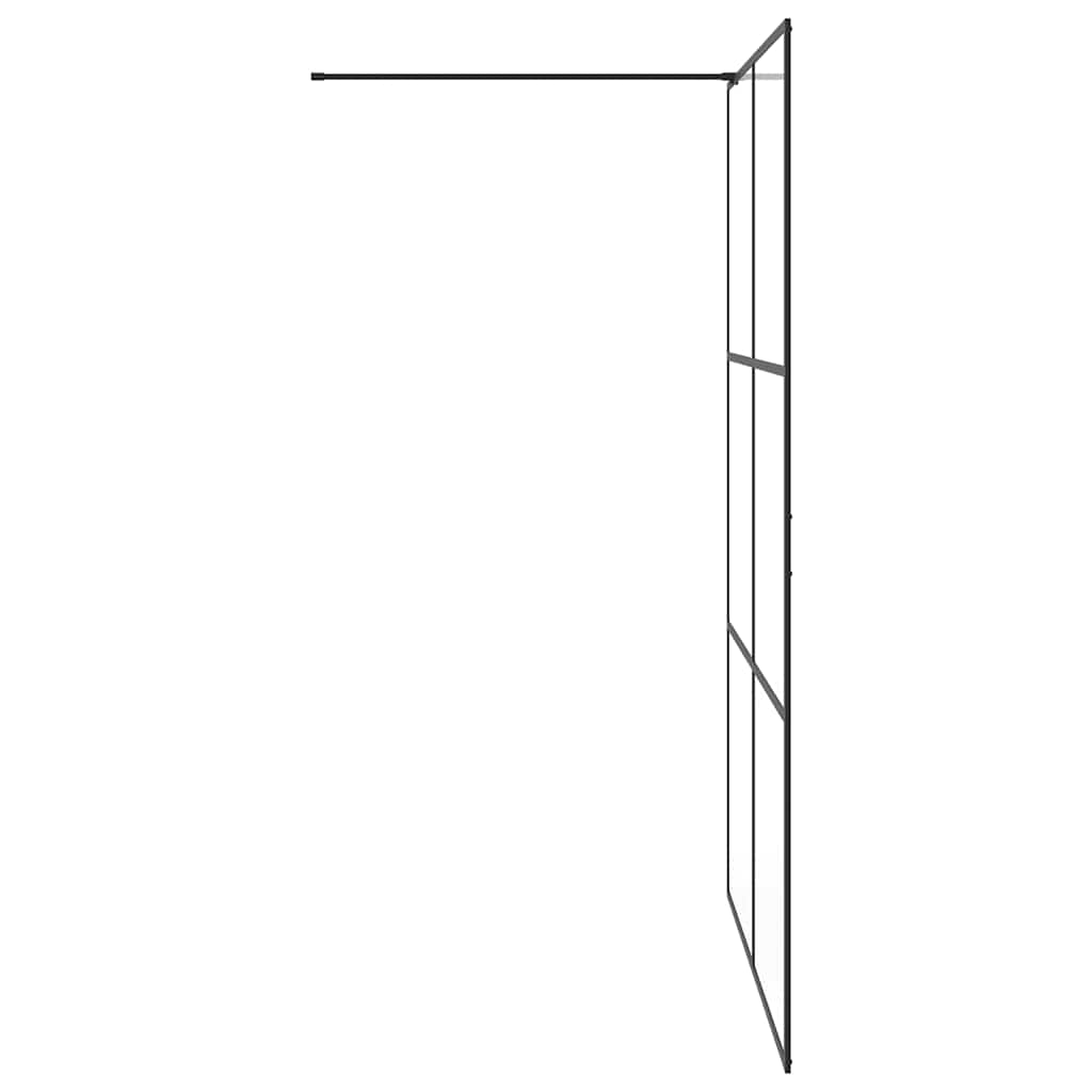 Mampara de ducha accesible vidrio ESG claro negro 140x195 cm