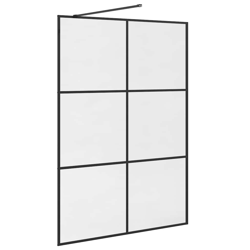 Mampara de ducha accesible vidrio ESG claro negro 140x195 cm
