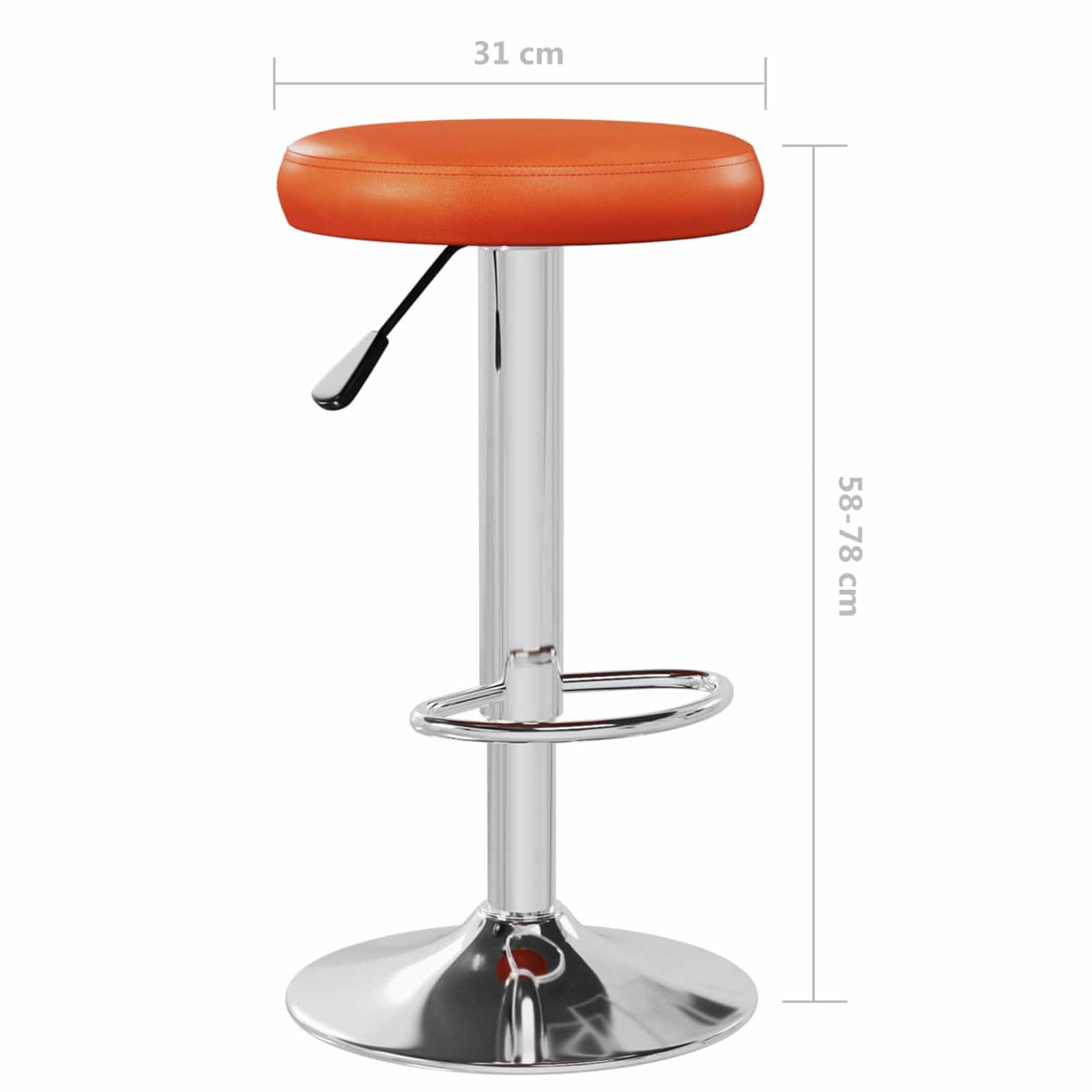 Taburete de bar 2 pcs 31 x 31 x 87 cm Cuero sintético Giratorio