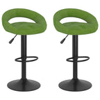 Taburetes de cocina 2 uds terciopelo verde claro