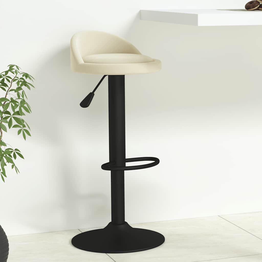 Taburete de cocina 2 uds acero cromado cuero artificial blanco