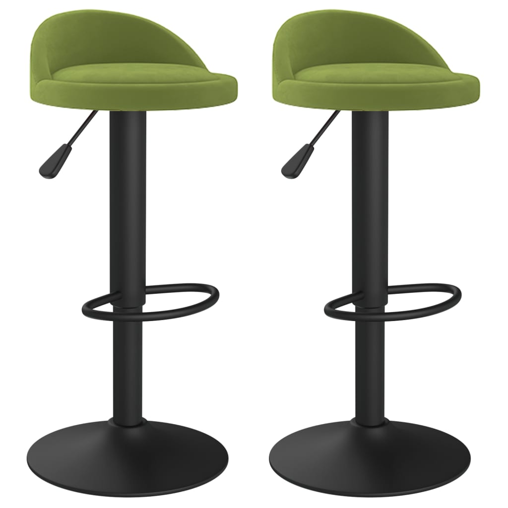 Taburetes de cocina 2 uds terciopelo verde claro