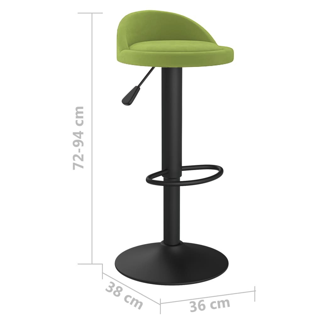 Taburetes de cocina 2 uds terciopelo verde claro