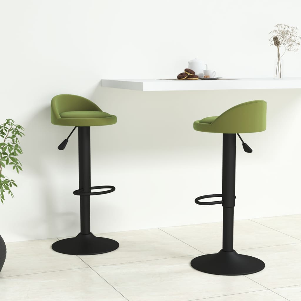 Taburetes de cocina 2 uds terciopelo verde claro