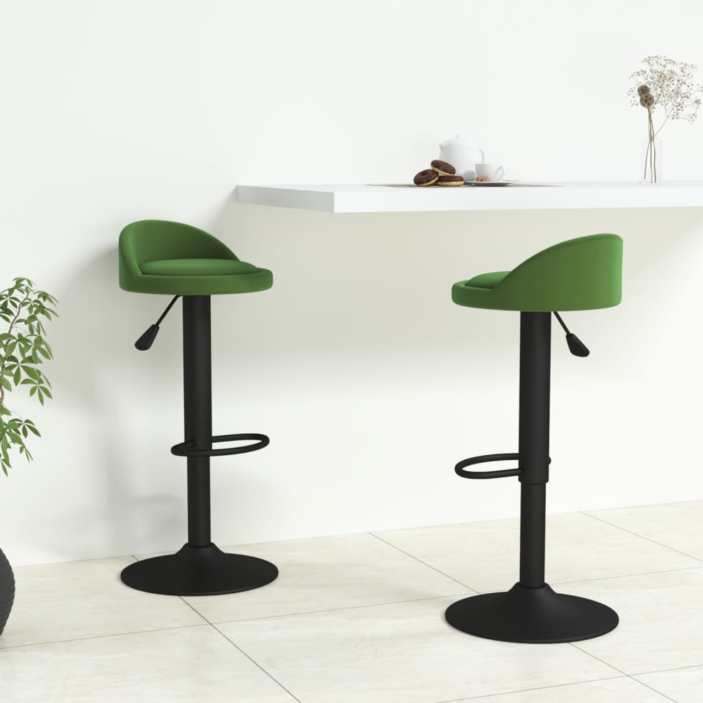 Taburetes de cocina 2 uds terciopelo verde claro