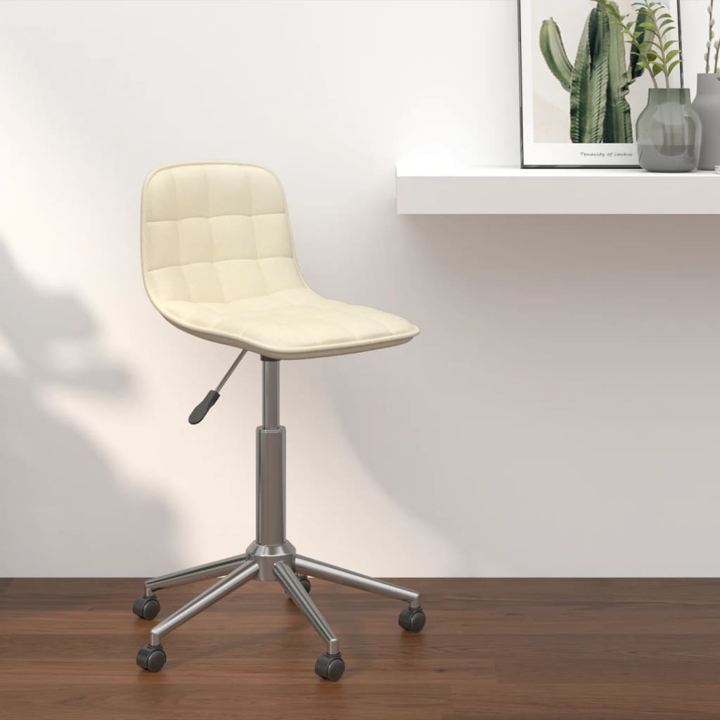 Silla de comedor giratoria tela color crema