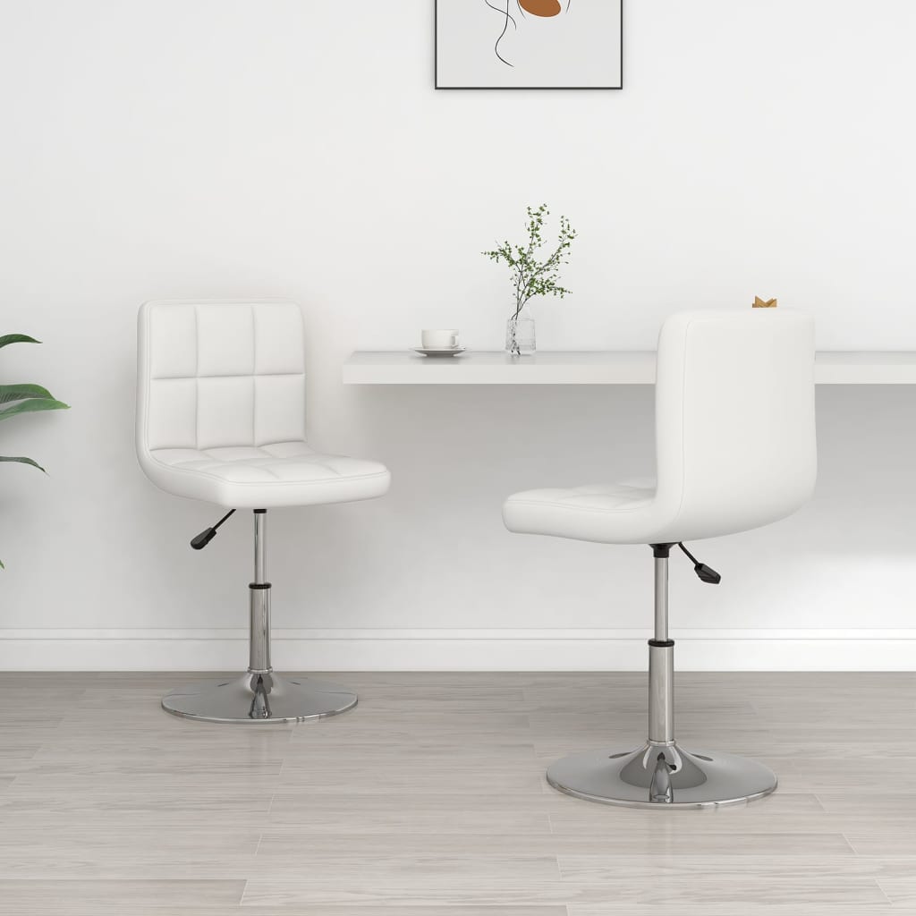 Sillas de comedor 2 unidades cuero sintético blanco