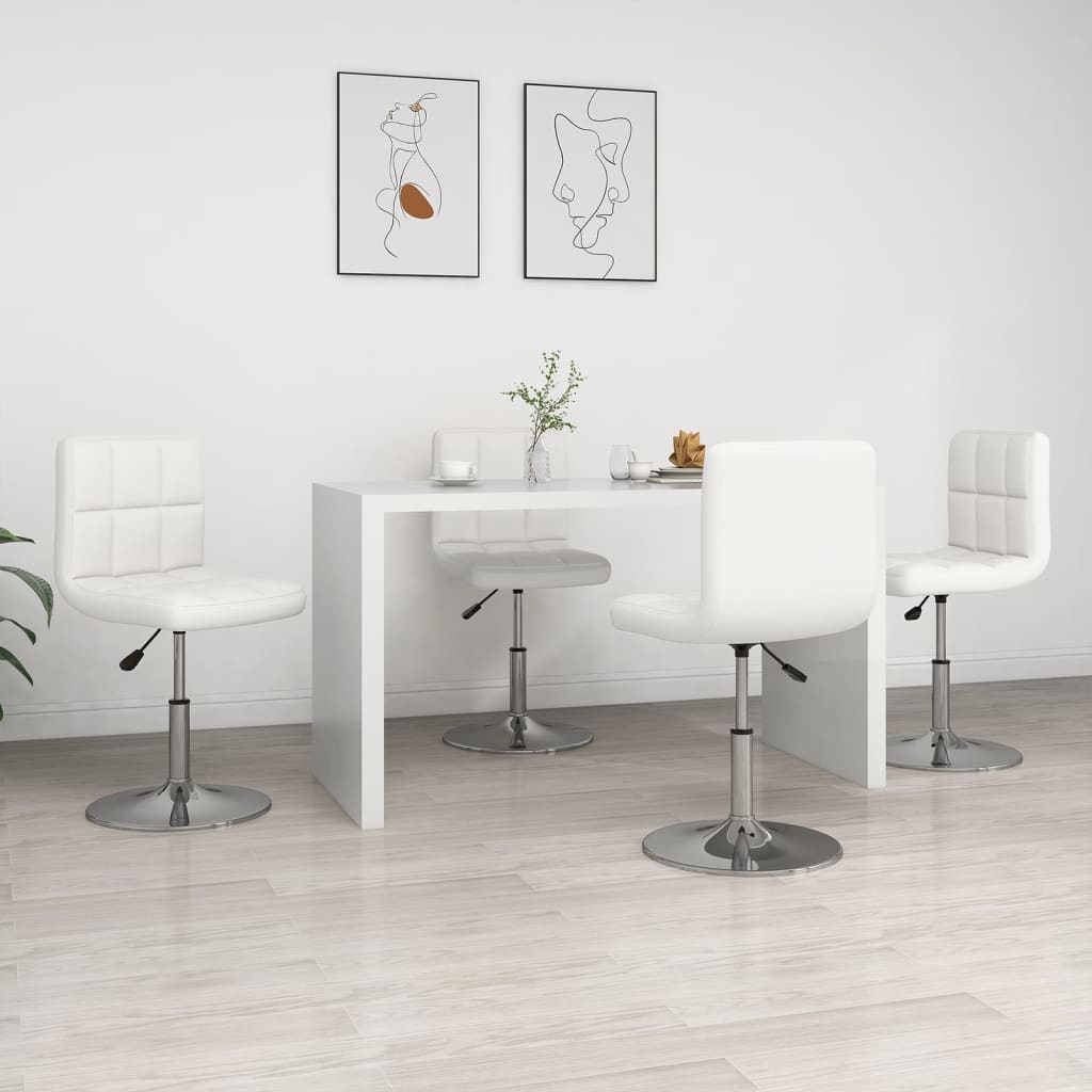 Cadeiras de sala de jantar 2 unidades couro sintético branco