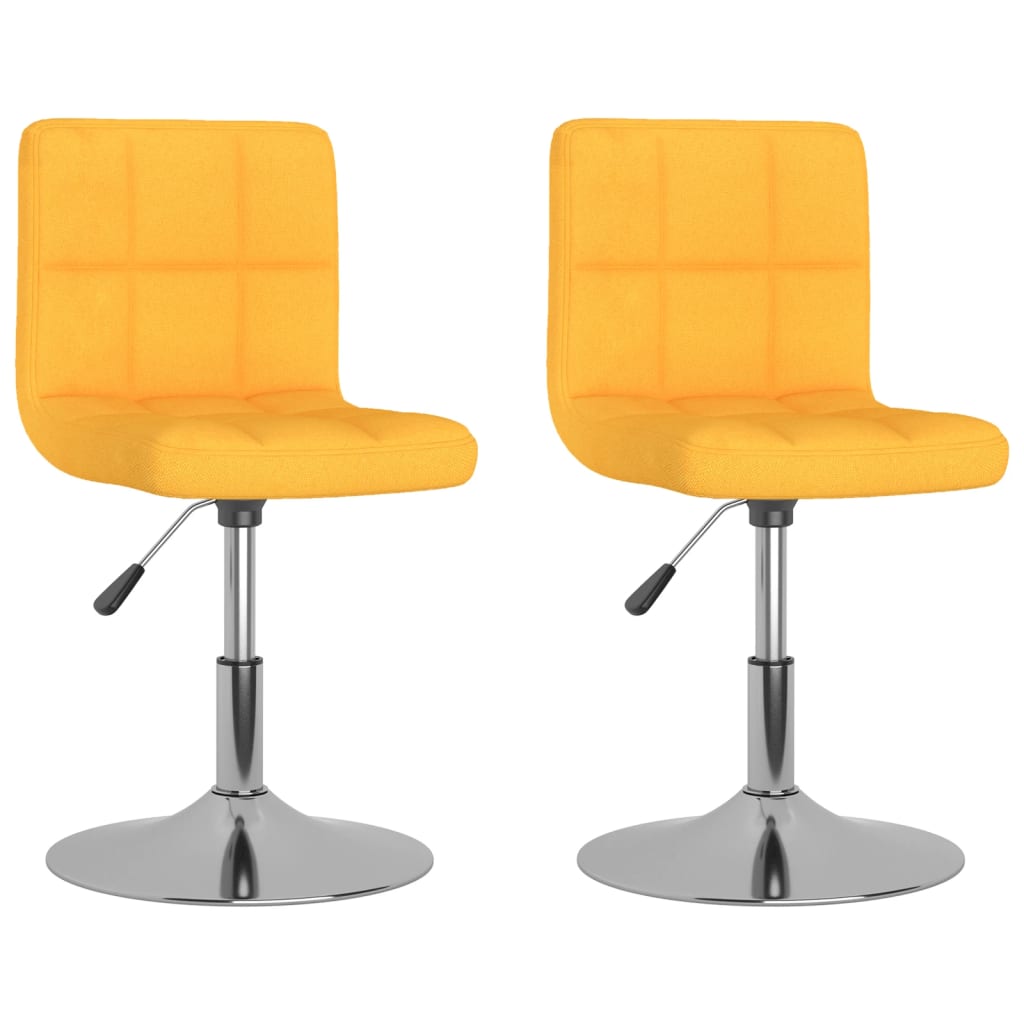 Sillas de comedor giratorias 2 unidades tela amarillo