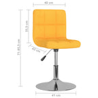 Sillas de comedor giratorias 2 unidades tela amarillo