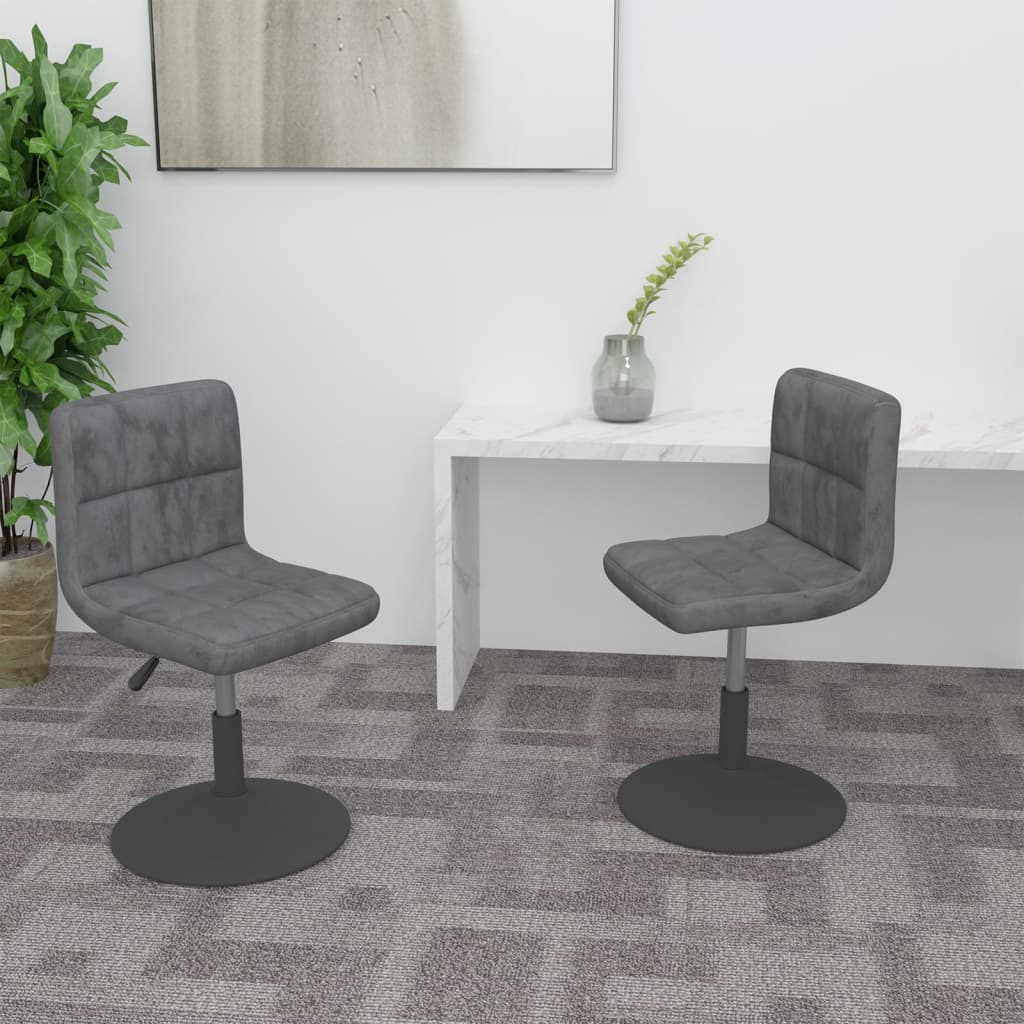 Sillas de comedor giratorias 2 uds de terciopelo gris claro
