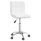 Silla de oficina giratoria de cuero sintético blanco