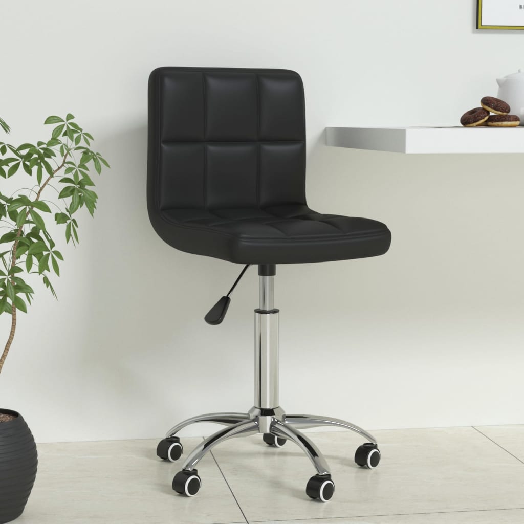 White faux leather swivel office chair