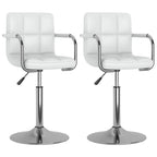 Sillas de comedor giratorias 2 unidades cuero sintético blanco