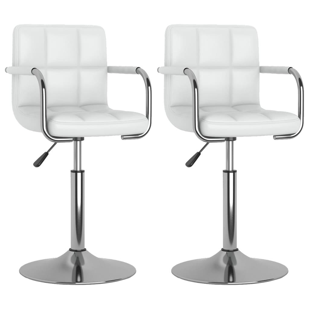 Sillas de comedor giratorias 2 unidades cuero sintético blanco
