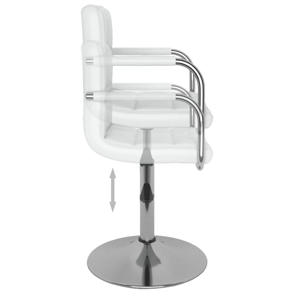 Sillas de comedor giratorias 2 unidades cuero sintético blanco