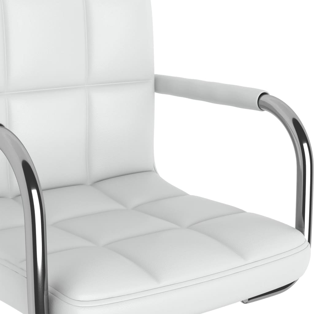 Sillas de comedor giratorias 2 unidades cuero sintético blanco