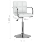 Sillas de comedor giratorias 2 unidades cuero sintético blanco