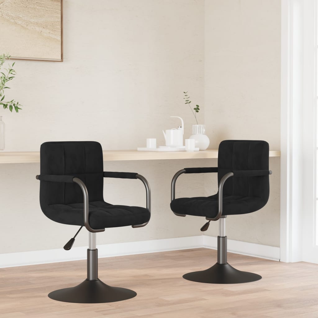 Sillas de comedor giratorias 2 uds de terciopelo gris claro