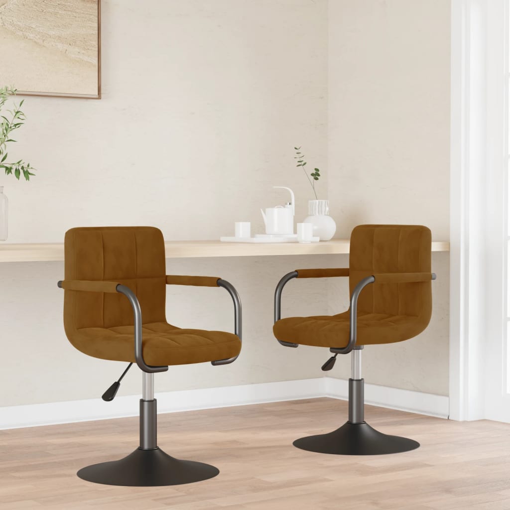 Sillas de comedor giratorias 2 uds de terciopelo gris claro