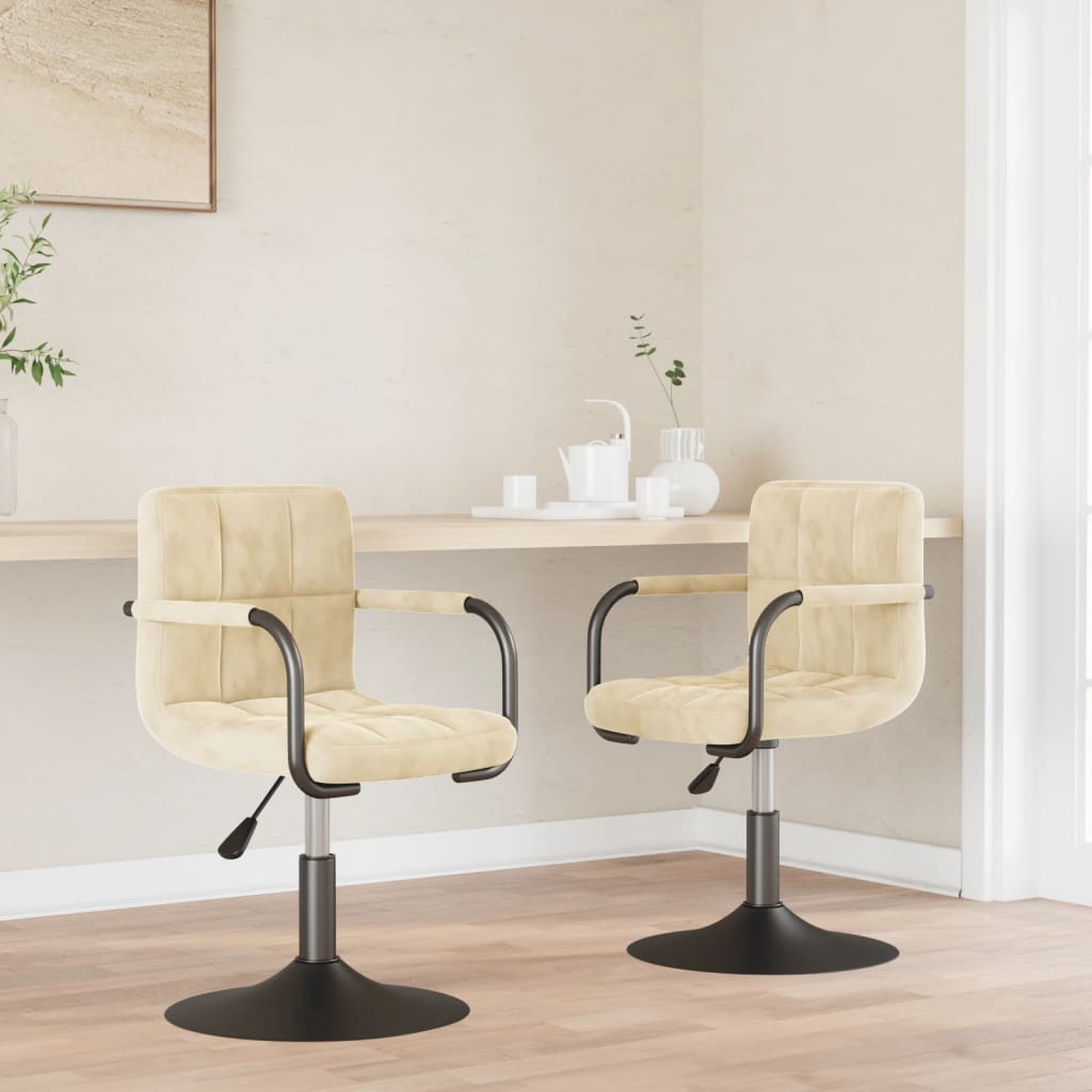 Sillas de comedor giratorias 2 uds de terciopelo gris claro
