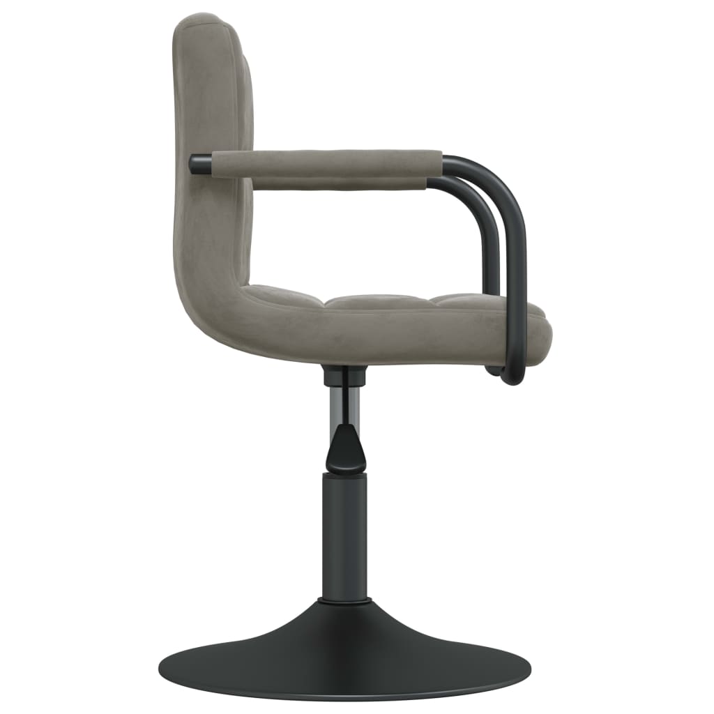 Sillas de comedor giratorias 2 uds de terciopelo gris claro