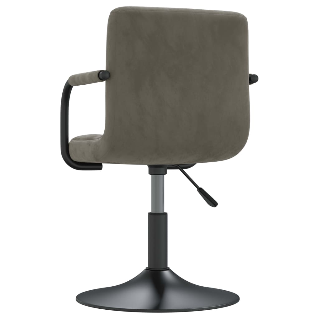 Sillas de comedor giratorias 2 uds de terciopelo gris claro