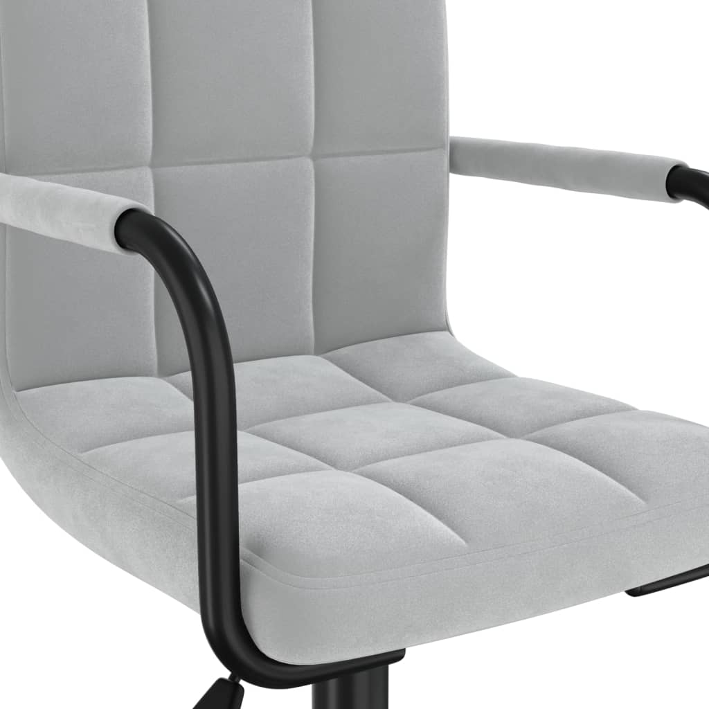 Sillas de comedor giratorias 2 uds de terciopelo gris claro