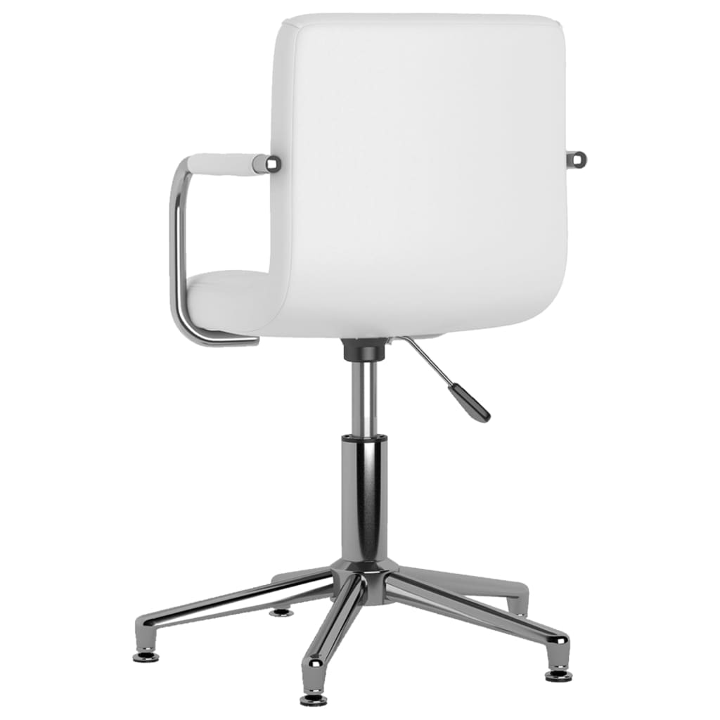 Silla de oficina giratoria de cuero sintético blanco