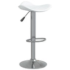 Taburete de cocina 2 uds acero cromado cuero artificial blanco