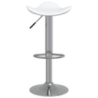 Taburete de cocina 2 uds acero cromado cuero artificial blanco