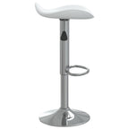 Taburete de cocina 2 uds acero cromado cuero artificial blanco